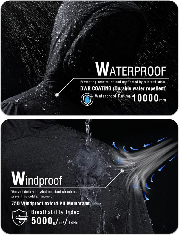 Men's Winter Ski Snow Jacket Mountain Waterproof Windproof Rain Jacket - Image 4