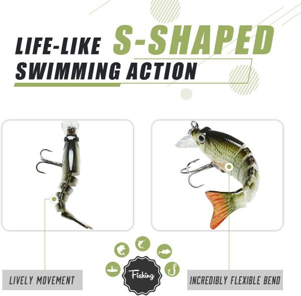TRUSCEND Swimmax for Freshwater and Saltwater, Lifelike Fishing Lures for Bass Trout Crappie Walleye Pike Bluegill Salmon, Swimbait for Bass Fishing, Amazing Fishing Gear Gifts for Family Fishing - Image 3