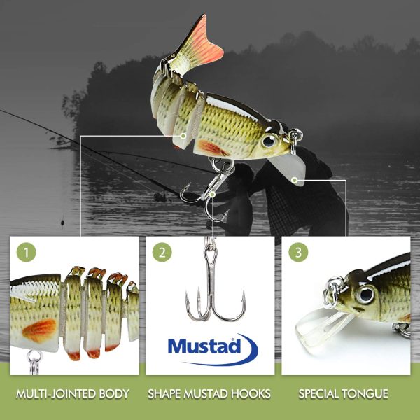 TRUSCEND Swimmax for Freshwater and Saltwater, Lifelike Fishing Lures for Bass Trout Crappie Walleye Pike Bluegill Salmon, Swimbait for Bass Fishing, Amazing Fishing Gear Gifts for Family Fishing - Image 4
